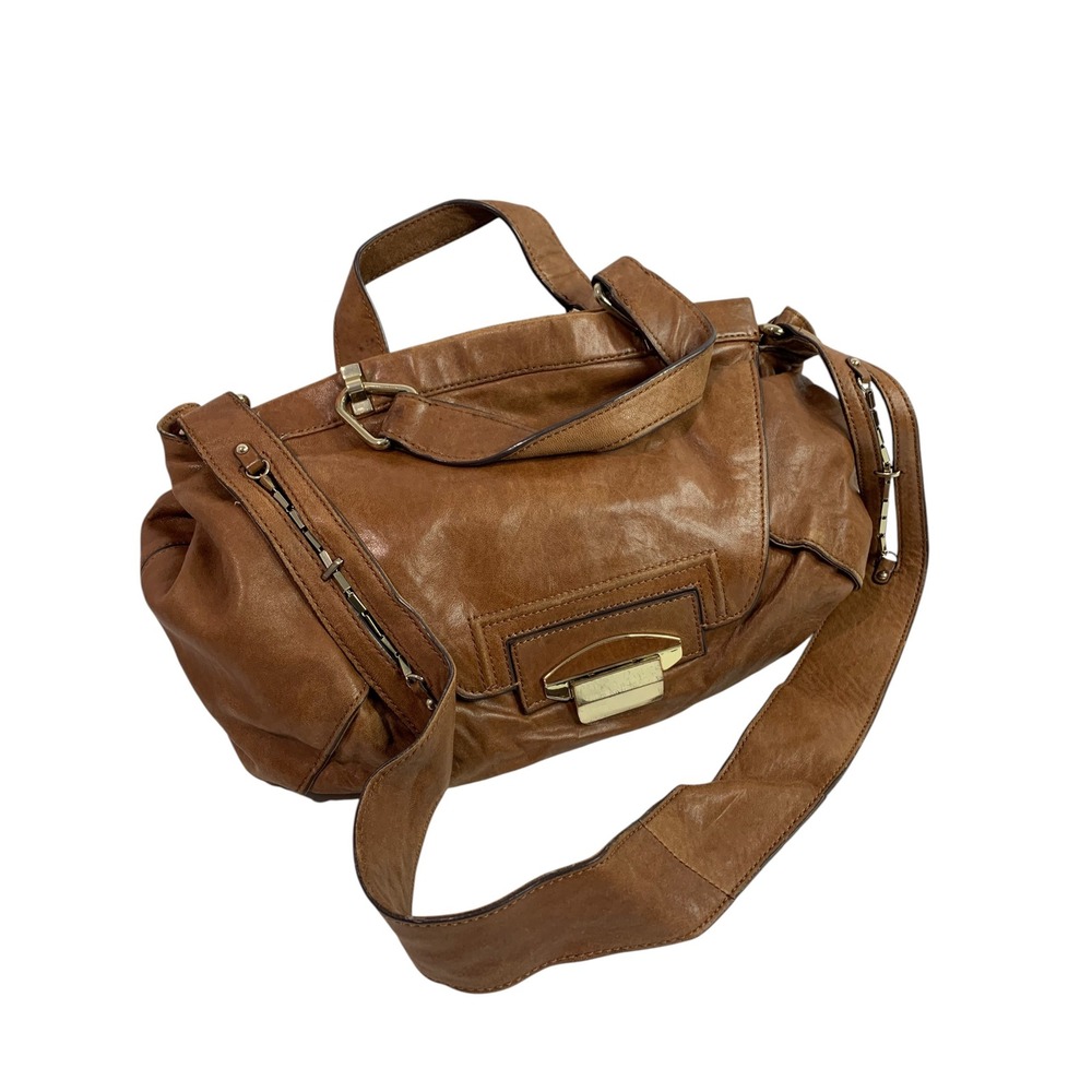 Kooba Brown Jackie Leather Satchel Handbag Distressed Slouchy